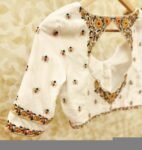 pure silk hand embroidery blouse /cream maggam blouse/raw silk zardosi blouse/multicolor hand embroidered blouse/cream ready handwork blouse