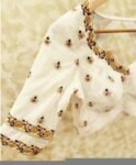 pure silk hand embroidery blouse /cream maggam blouse/raw silk zardosi blouse/multicolor hand embroidered blouse/cream ready handwork blouse