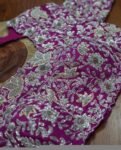 pure silk hand embroidery bridal blouse/maggam blouse/pink bridal work blouse/pink hand embroidered blouse/heavy embroidery wedding blouse