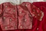 Red Silk Saree with Hand-Embroidered Zardosi Blouse