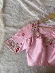 Hand Embroidered Silk Blouse: Peach Zardosi Saree Top