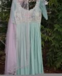 Blue Hand Embroidered Anarkali Suit with Dupatta