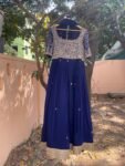 Blue Hand-Embroidered Anarkali Suit with Dupatta