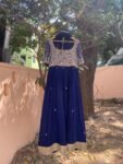 Blue Hand-Embroidered Anarkali Suit with Dupatta