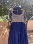 Blue Hand-Embroidered Anarkali Suit with Dupatta