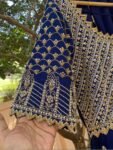 Blue Hand-Embroidered Anarkali Suit with Dupatta