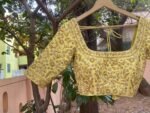 Handmade Pure Silk Bridal Blouse: Yellow Zardosi Embroidery, Maggam Work