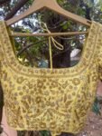 Handmade Pure Silk Bridal Blouse: Yellow Zardosi Embroidery, Maggam Work