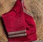 pure silk hand embroidery blouse/saree maggam blouse/red zardosi blouse/red hand embroidered moderblouse/red ready made blouse zardosi usa