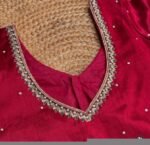 pure silk hand embroidery blouse/saree maggam blouse/red zardosi blouse/red hand embroidered moderblouse/red ready made blouse zardosi usa
