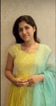 Hand Embroidered Yellow Anarkali Gown with Scallop Dupatta