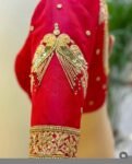 pure silk hand embroidery blouse/saree maggam blouse/red zardosi blouse/dark red hand embroidered blouse/red ready made blouse zardosi usa