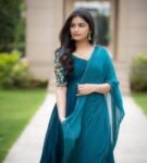 Hand embroidered Anarkali with dupatta/straight kurta suit set/blue kurta with dupatta USA/Indian dresses/blue kurta set with pant dupatta