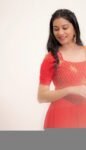 Hand Embroidered Red Silk Anarkali Dress with Orange Dupatta,red Anarkali kurta dupatta,orange Anarkali kurta,Indian kurta set,orange red