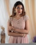 Hand Embroidered Anarkali Suit: Pink Indian Dress with Dupatta