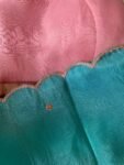 Blue tissue silk saree with hand embroidered blouse/blue saree with pink hand work blouse|sarees USA/blue pure silk scall saree with blouse