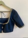 Black Velvet Saree Blouse: Hand Embroidered Zardosi Maggam Work,black maggam blouse, mix and match blouse, black hand embroidered blouse
