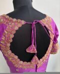 pure silk hand embroidery blouse/light pink maggam blouse/pink hand embroidered blouse/blushpink ready made blouse zardosi/light pink blouse