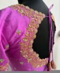 pure silk hand embroidery blouse/light pink maggam blouse/pink hand embroidered blouse/blushpink ready made blouse zardosi/light pink blouse
