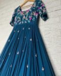 Anarkali suit usa/hand embroidery anarkali kurta/blue anarkali dress/elbow sleeves dress anarkali/Indian dresses/turquoise blue anarkali kur