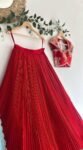 Red Lehenga Set: Embroidered Crop Top, green Chinnon Silk Skirt,hand work Lehenga,crop top lehenga,blue Lehenga, beige lehenga set,crop top