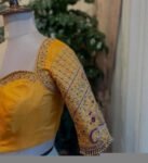 pure silk hand embroidery blouse/saree maggam yellow blouse/yellow blouse/heavy hand embroidered blouse/ready made blouse zardosi/voggish us