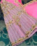 pure silk hand embroidery blouse/light pink maggam blouse/pink hand embroidered blouse/pink ready made blouse zardosi/pink maggam blouse usa