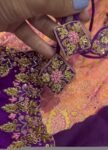 pure silk hand embroidery blouse/saree maggam blouse/purple zardosi blouse usa/hand embroidered moderblouse/ready made blouse zardosi usa