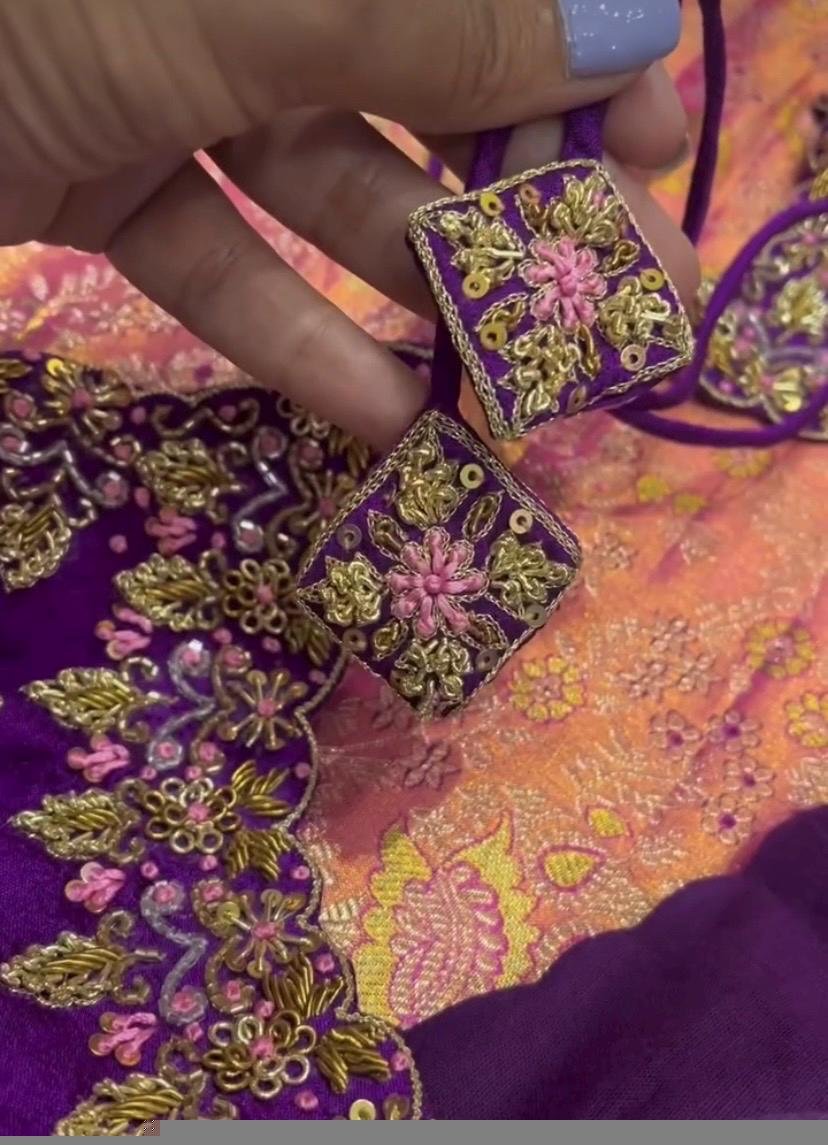 pure silk hand embroidery blouse/saree maggam blouse/purple zardosi blouse usa/hand embroidered moderblouse/ready made blouse zardosi usa