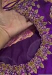 pure silk hand embroidery blouse/saree maggam blouse/purple zardosi blouse usa/hand embroidered moderblouse/ready made blouse zardosi usa
