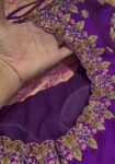 pure silk hand embroidery blouse/saree maggam blouse/purple zardosi blouse usa/hand embroidered moderblouse/ready made blouse zardosi usa