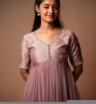 Pink Anarkali Suit:Hand Embroidered Indian Dress, soft net anarkali,hand embroidered anarkali dress,pink anarkali dress/Indian anarkali dres
