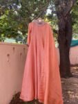 Hand Embroidered Peach Tissue Anarkali Suit with Dupatta