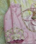 pure silk hand embroidery blouse/light pink maggam blouse/pink hand embroidered blouse/blushpink ready made blouse zardosi/light pink blouse