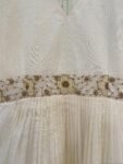 Hand Embroidered Kota Cotton Anarkali Dress: Cream Indian Dress