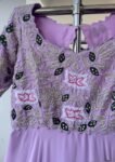 Anarkali suit set usa/anarkali georgette kurta elbow sleeve/lavender anarkali/lavender anarkali/heavy hand embroidered anarkali with dupatta