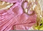 Anarkali suit usa/pink anarkali kurta elbow sleeve/pink heavy anarkali/light pink anarkali/heavy hand embroidered anarkali with dupatta us