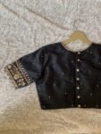 pure silk hand embroidery blouse /  black maggam blouse / raw silk zardosi blouse / hand embroidered blouse / ready made blouse zardosi/