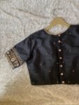 pure silk hand embroidery blouse /  black maggam blouse / raw silk zardosi blouse / hand embroidered blouse / ready made blouse zardosi/