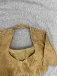 Hand Embroidered Pure Silk Saree Blouse: Gold Zardosi Maggam