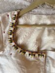 Cream Silk Hand Embroidered Blouse: Zardosi Maggam Work