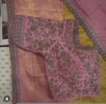 pure silk hand embroidery bridal blouse/maggam blouse/pink bridal work blouse/pink hand embroidered blouse/heavy embroidery wedding blouse