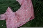 pure silk hand embroidery bridal blouse/maggam blouse/pink bridal work blouse/pink hand embroidered blouse/heavy embroidery wedding blouse