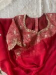Red Silk Saree with Hand-Embroidered Zardosi Blouse