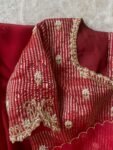 Red Silk Saree with Hand-Embroidered Zardosi Blouse