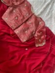 Red Silk Saree with Hand-Embroidered Zardosi Blouse