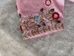 Hand Embroidered Silk Blouse: Peach Zardosi Saree Top