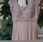 Peach Anarkali Kurta: Hand Embroidered Indian Dress with Dupatta