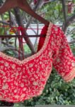 Red Zardosi Blouse: Hand Embroidered Silk Saree Blouse