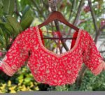 Red Zardosi Blouse: Hand Embroidered Silk Saree Blouse